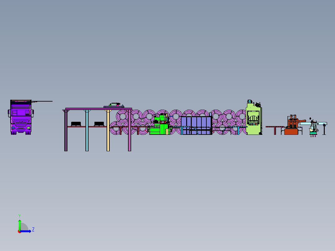 钣金开卷校平剪切线左视图