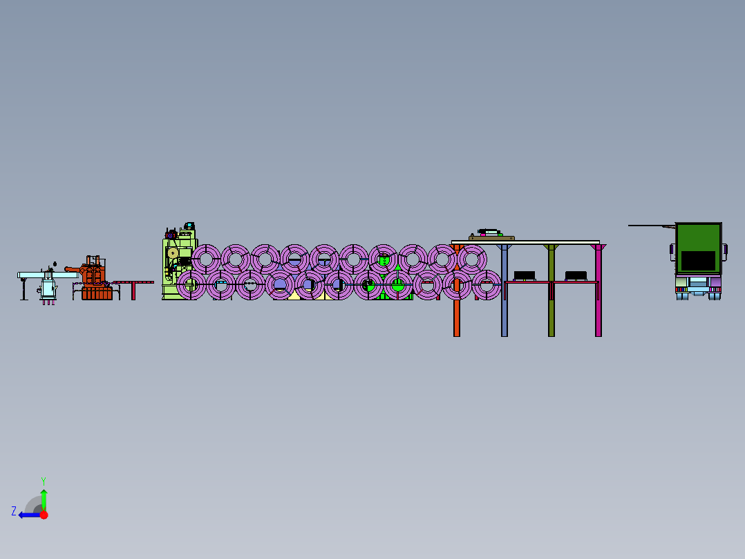 钣金开卷校平剪切线右视图