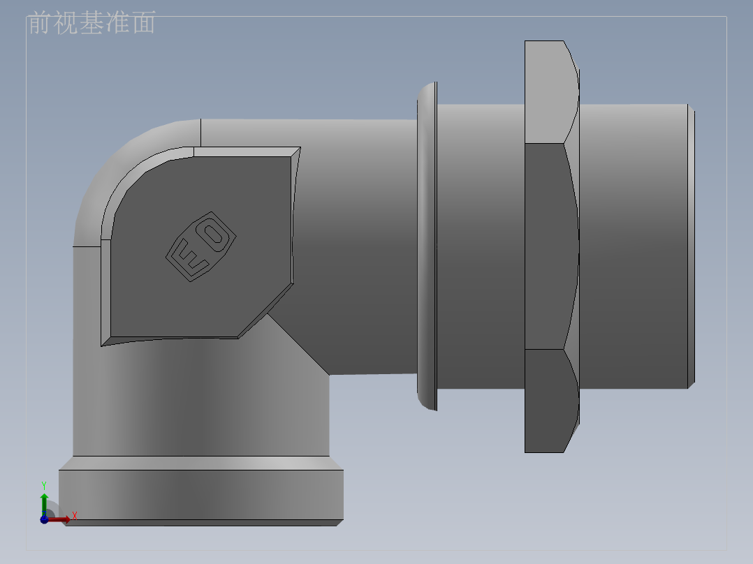 直角过板接头、6C9-52LN前视图