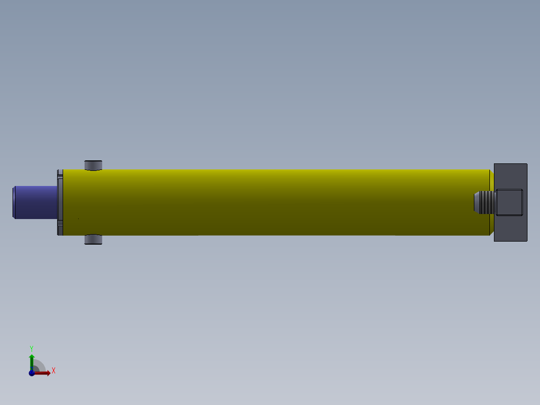 焊接式液压缸（带后安装端）50x30x331.5 mm前视图