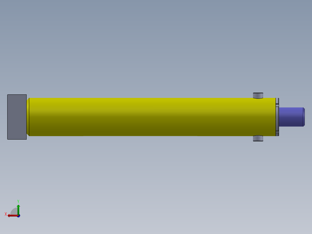 焊接式液压缸（带后安装端）50x30x331.5 mm后视图