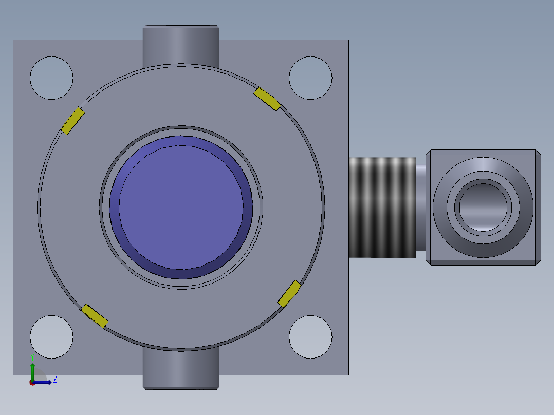 焊接式液压缸（带后安装端）50x30x331.5 mm左视图