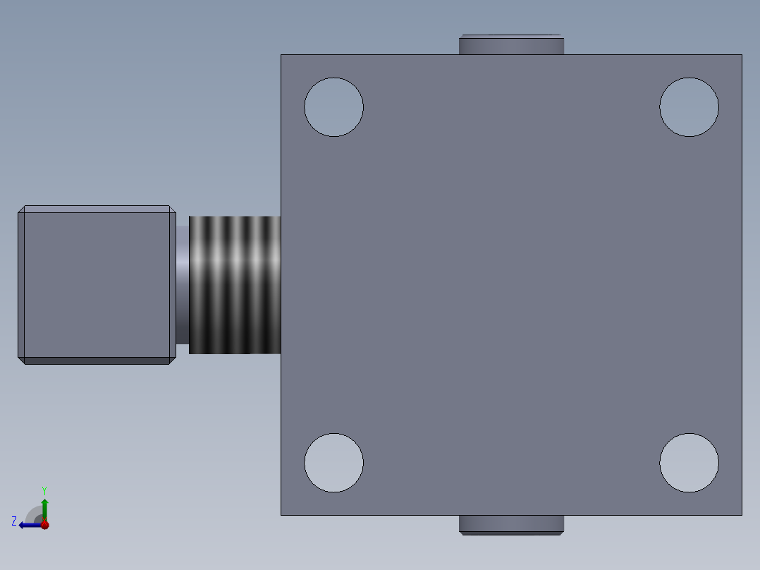 焊接式液压缸（带后安装端）50x30x331.5 mm右视图