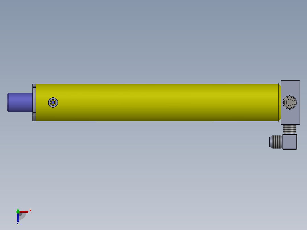 焊接式液压缸（带后安装端）50x30x331.5 mm俯视图