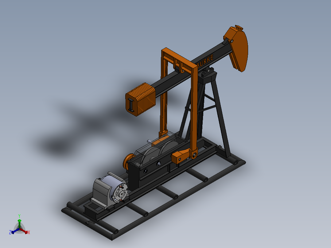 抽油机(2)正等轴测图