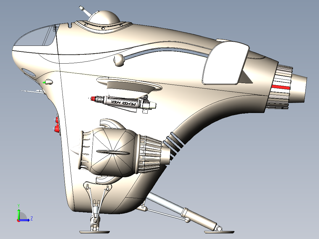 宇宙飞船(50)左视图