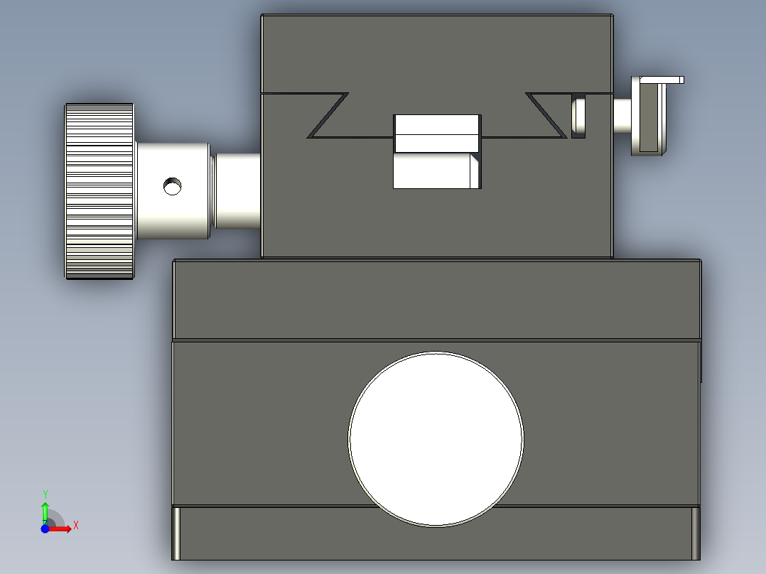 HLWY40X60燕尾槽气动导轨前视图