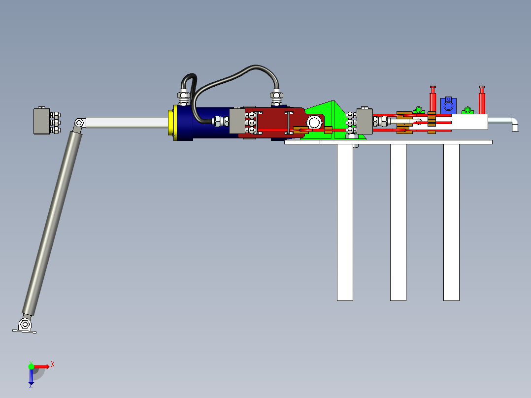 液压钢管疲劳试验机俯视图