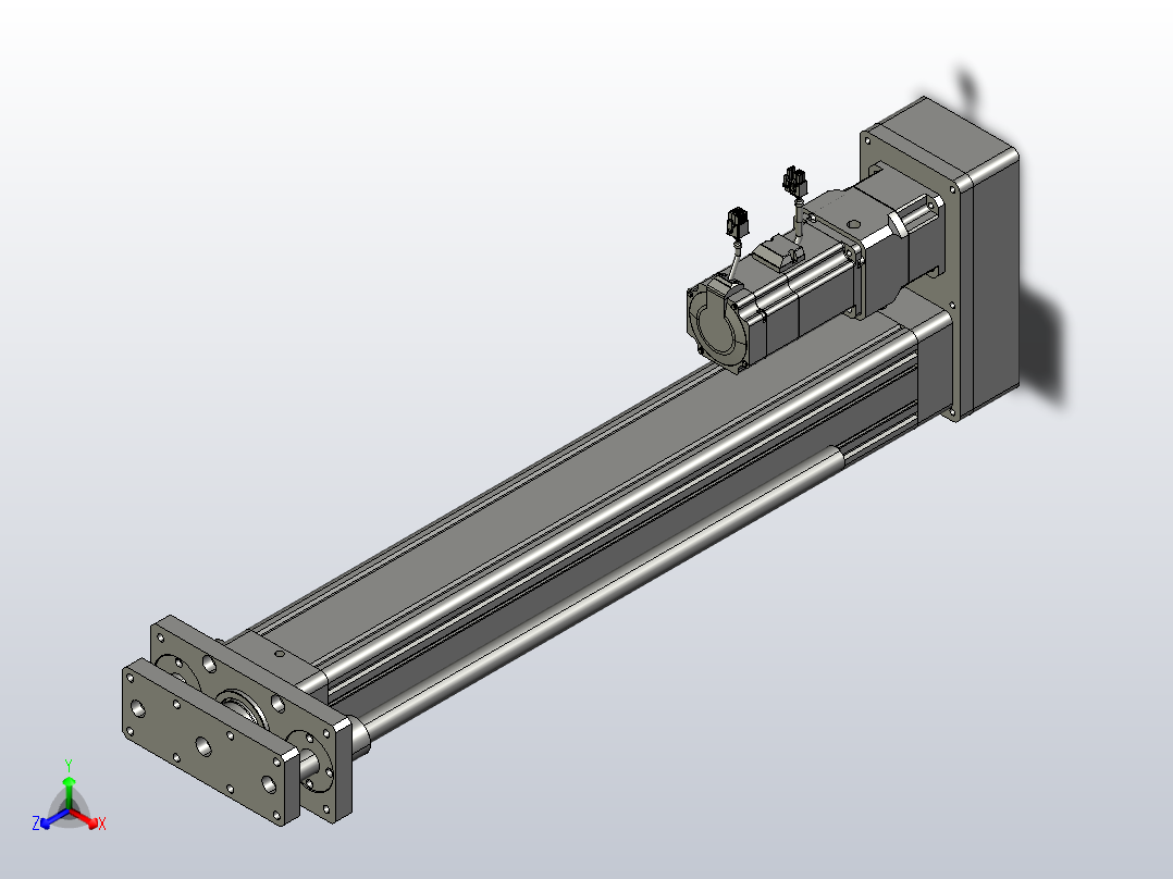 轻载电动缸TPA-ESR100-3210C-L600-MR-QDX-W-P75-JX-C3正等轴测图