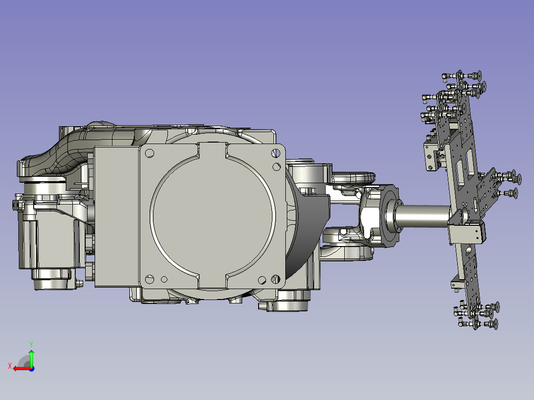 真空吸盘的机械手装置后视图