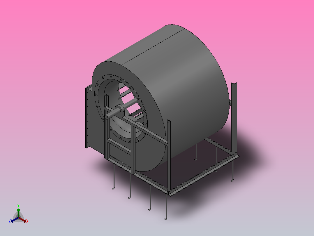 4-79-11型No10、12、14、16、18、20E离心通风机[4-79-11型离心通风机-10E-Y180M-4-顺0°]正等轴测图