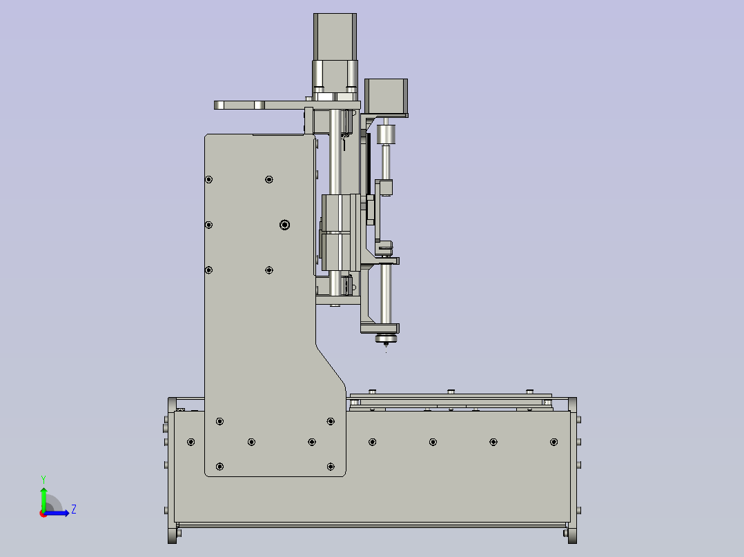 一体式数控点胶机结构左视图
