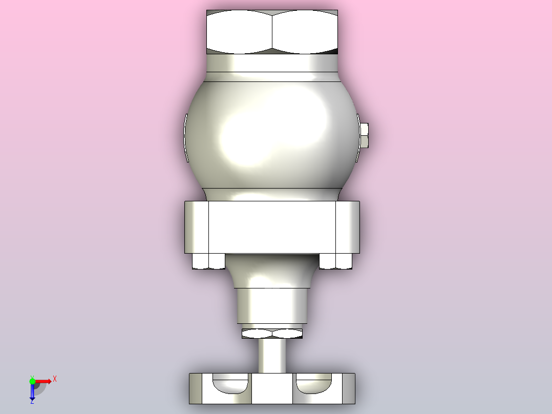 2英寸角阀俯视图