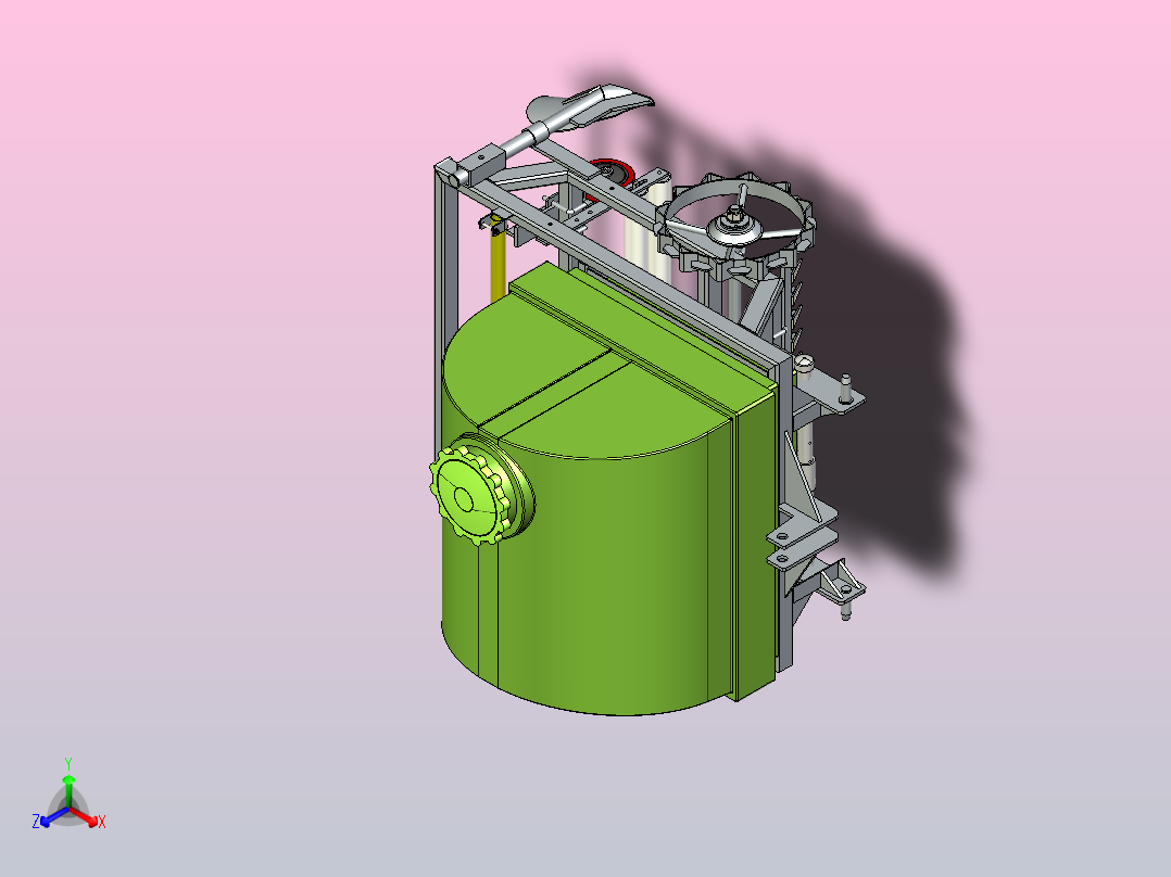 灌水覆膜机3D图纸主视图