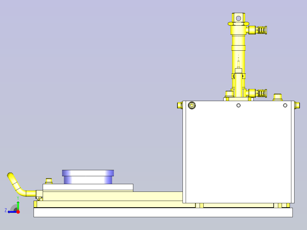 一款工件气密性确认夹具3D模型右视图