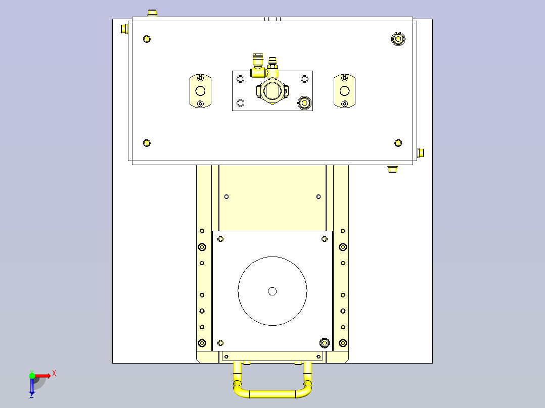 一款工件气密性确认夹具3D模型俯视图