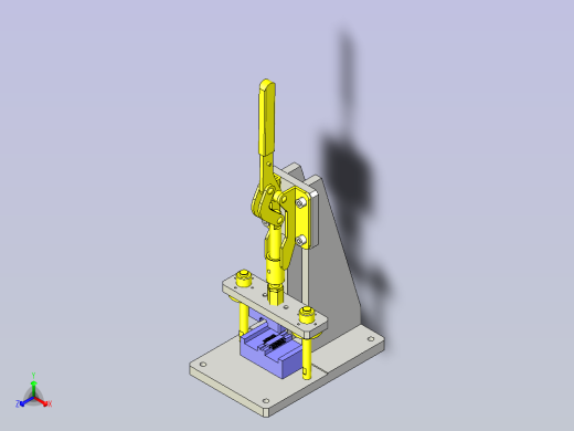一款手动冲压装置3D模型