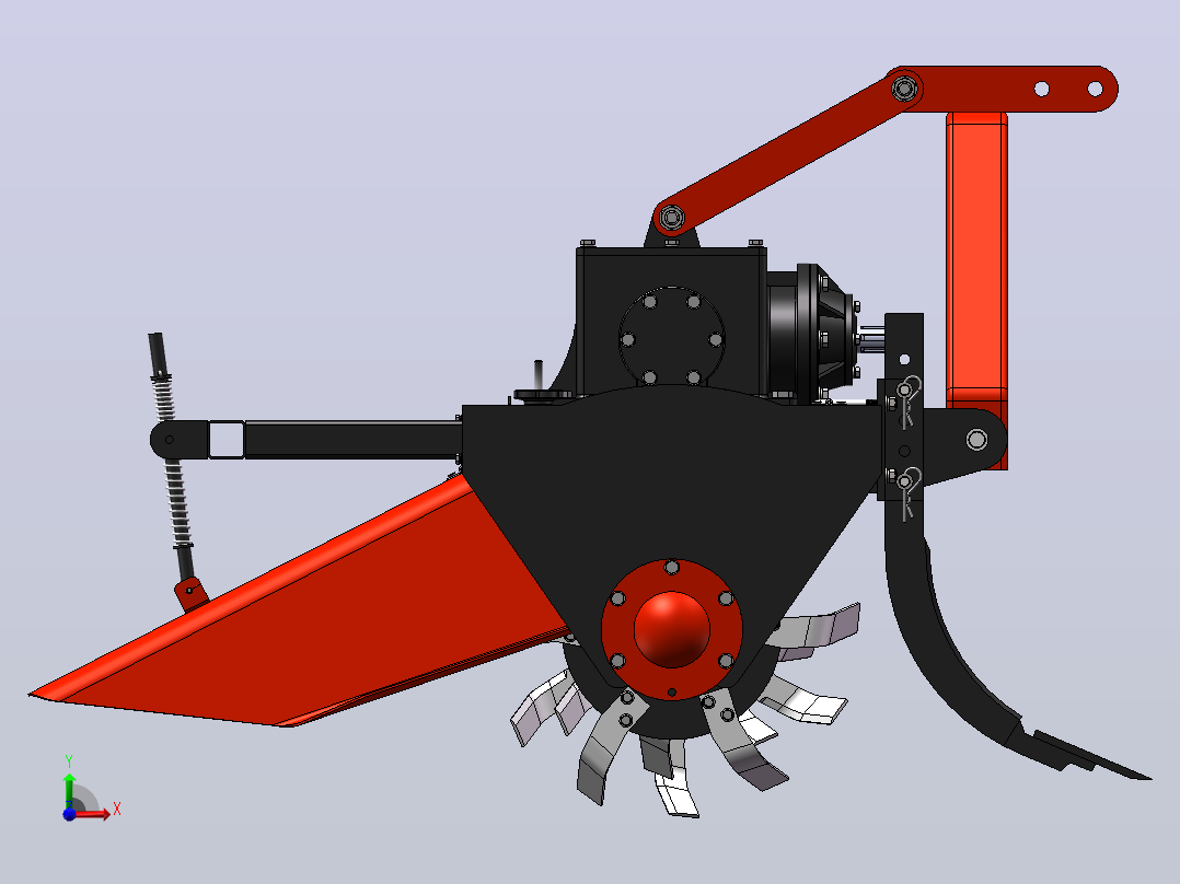 玉米灭茬机结构优化设计sw+CAD+说明书前视图