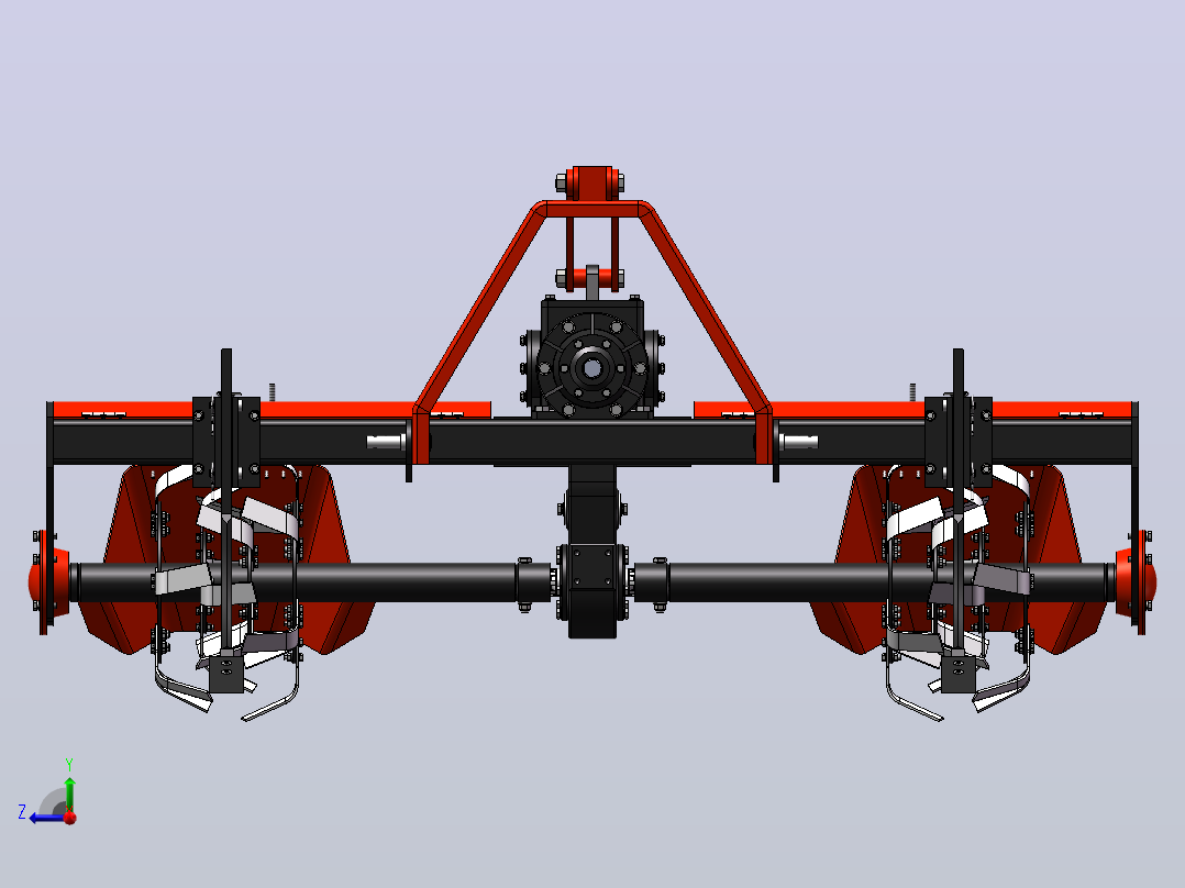 玉米灭茬机结构优化设计sw+CAD+说明书右视图