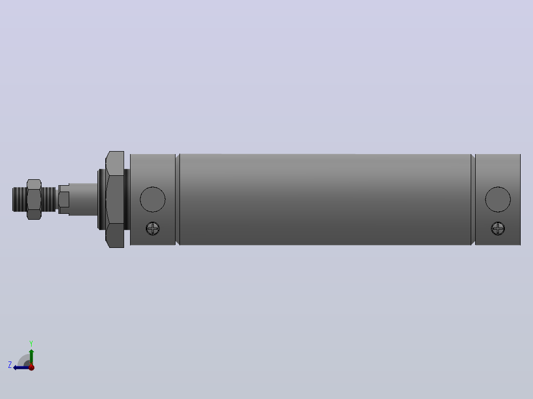 MBL╱MBLC铝合金迷你气缸[MBL40×100-SUT]右视图
