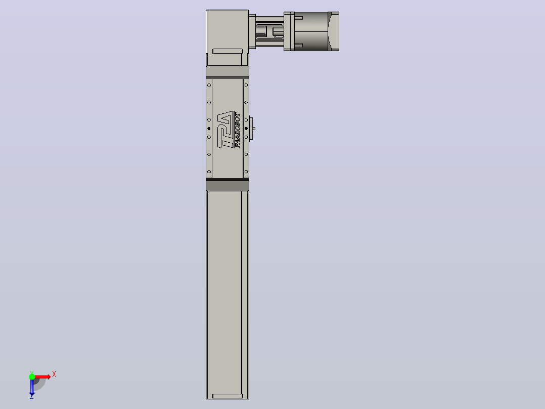 伺服电机集成皮带传动直线执行器TPA-OCB-100-192-L350-DL-J90-N3俯视图