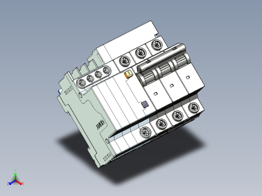 NXBLE-32&amp;3P&amp;N剩余电流动作断路器三维模型202308