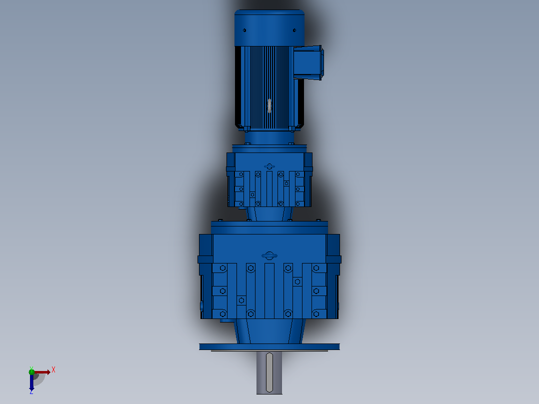 RF167R107法兰轴伸式组合型斜齿轮减速机RF167F107-Y15-4P-160L-M1-0°-Φ550俯视图