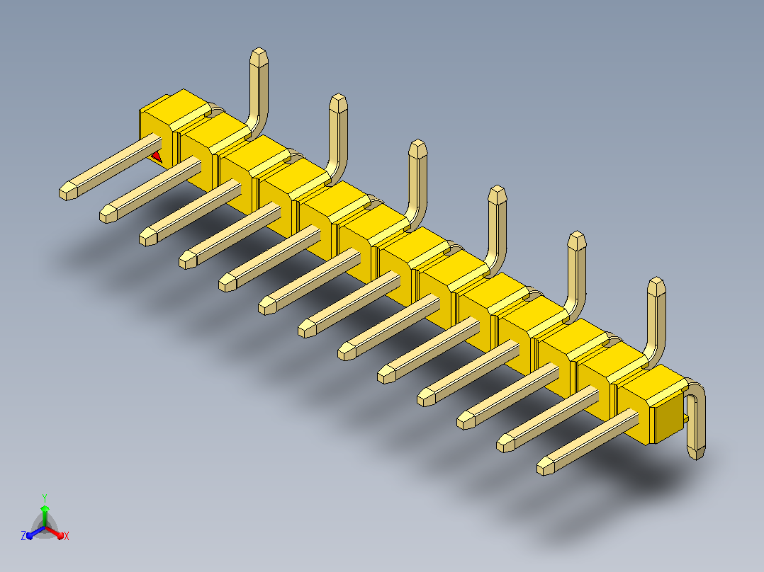 DS1022彩色排针 黄色 13p 100mil SMT类型 R2 版本1.0.zip.zip正等轴测图