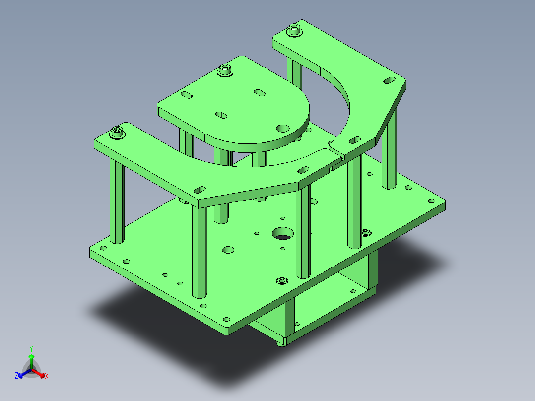 回转台高度微调整机构正等轴测图