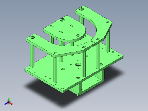 回转台高度微调整机构正等轴测缩略图