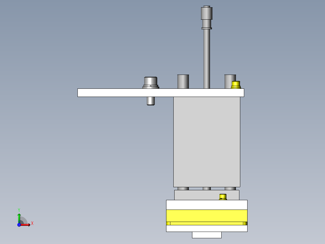 简易熔敷机构前视图