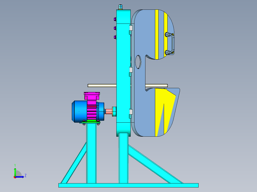 立式金属带锯床_3503左视图