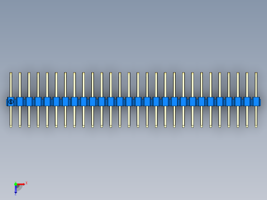 彩色公排针 100mil 2.54mm 系列-DS1022_blue_3x28p_100mil_TypeD_rev1.0俯视缩略图