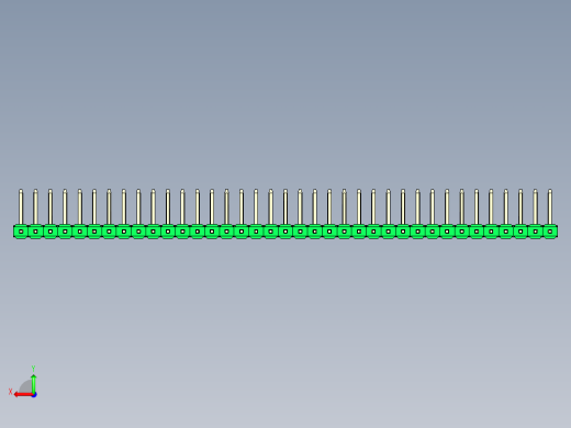 彩色公排针 100mil 2.54mm 系列-DS1022_green_37p_100mil_TypeU_rev1.0后视缩略图