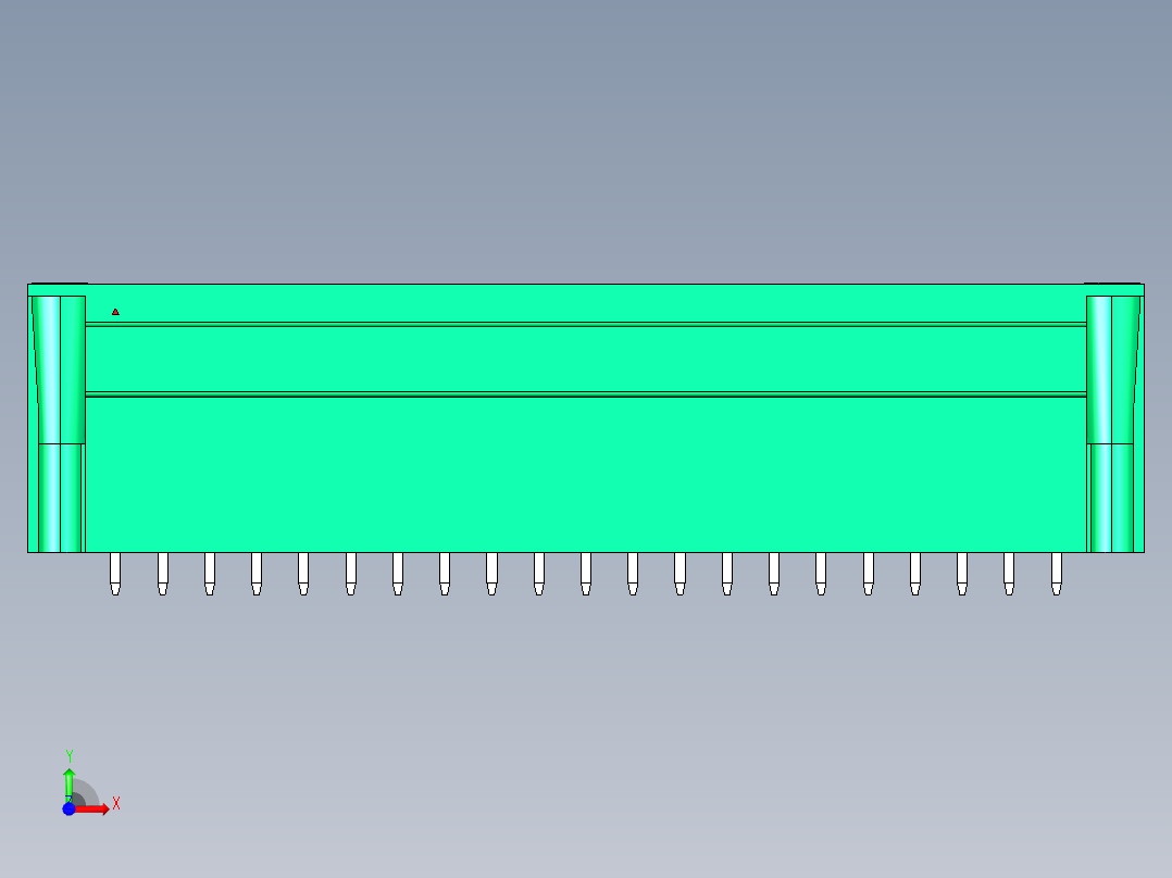 DEGSON 15EDG（公头） 3.81mm 螺钉锁紧，插拔式接线端子 FullPack-15EDGVHM-3.81-42P-14-00AH前视图