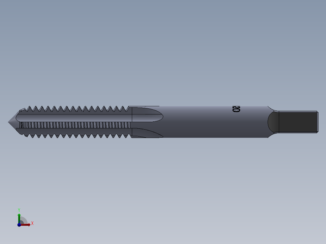 标准英制丝锥-Hand Tap 1-4 20 N3前视图