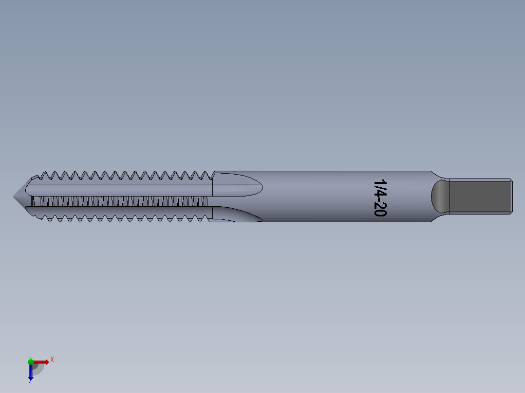 标准英制丝锥-Hand Tap 1-4 20 N3俯视图