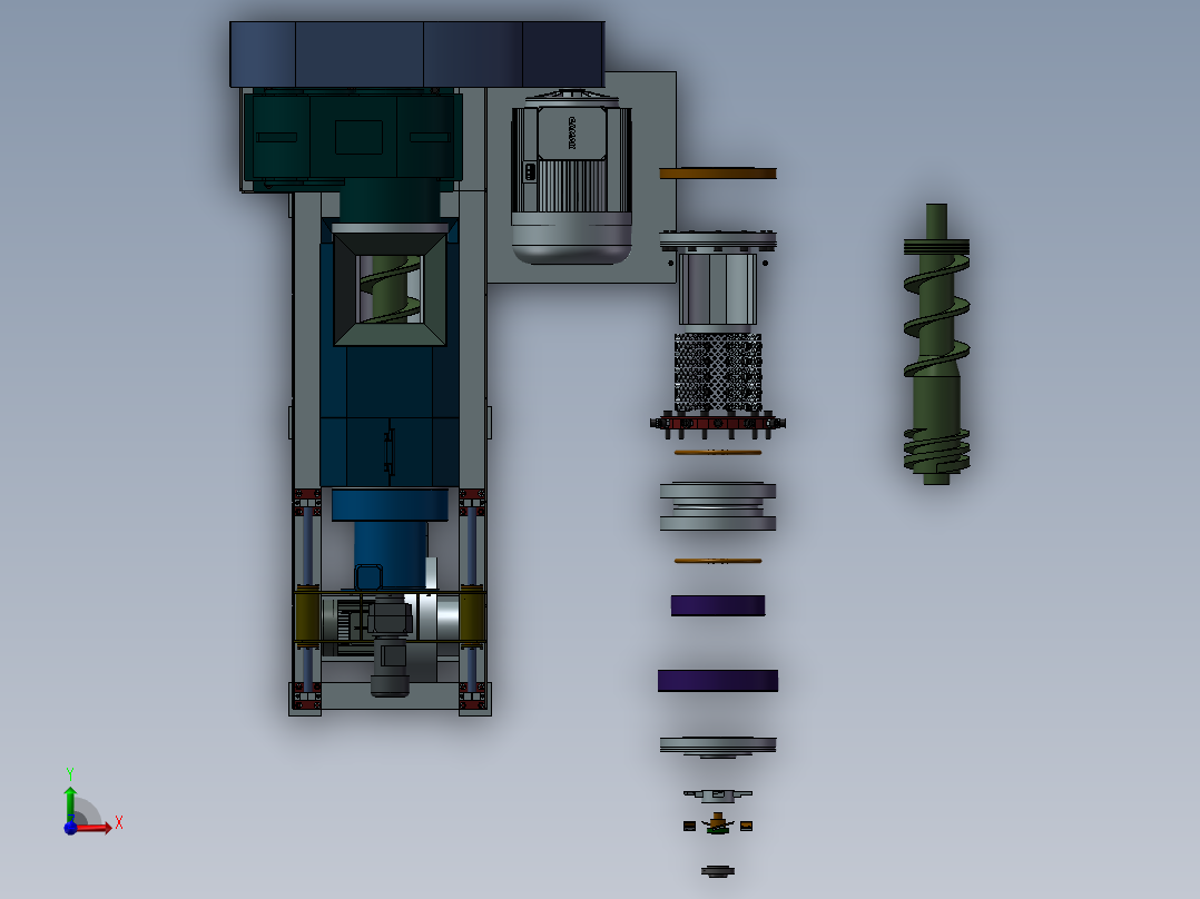 颗粒加工机前视图