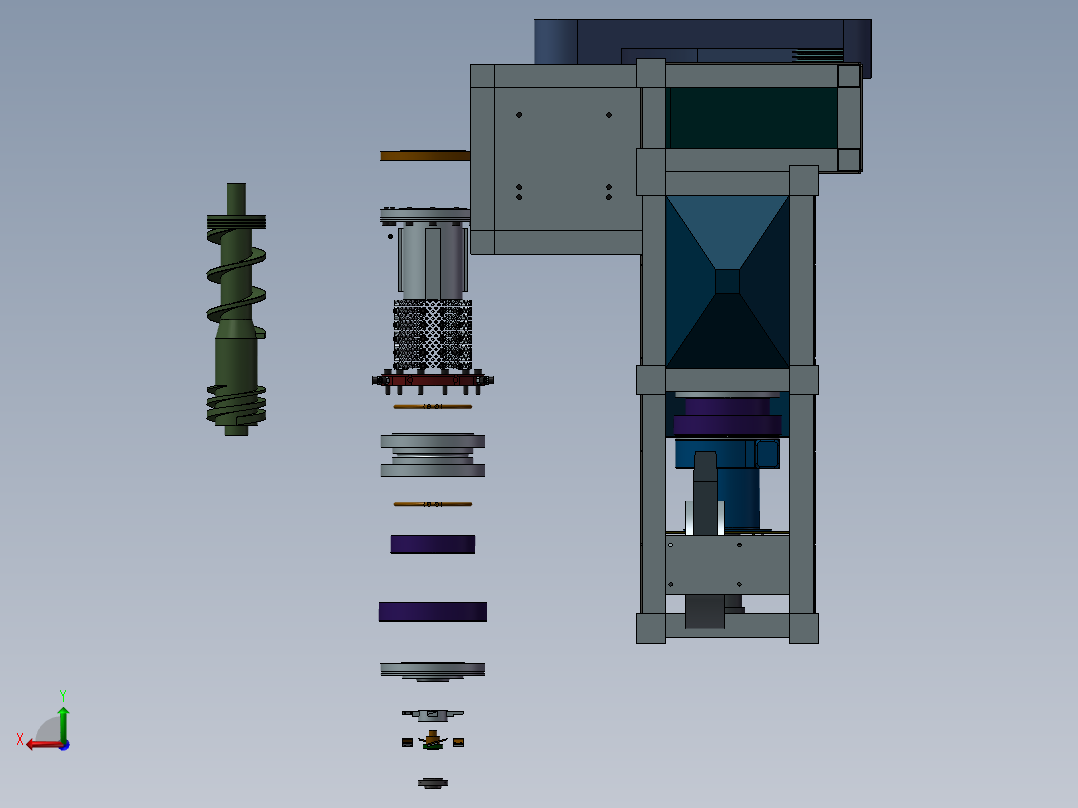 颗粒加工机后视图