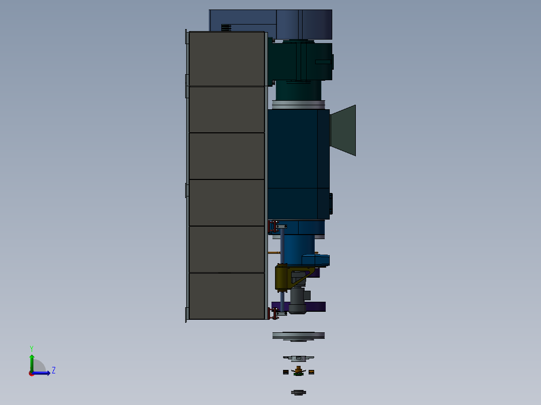 颗粒加工机左视图