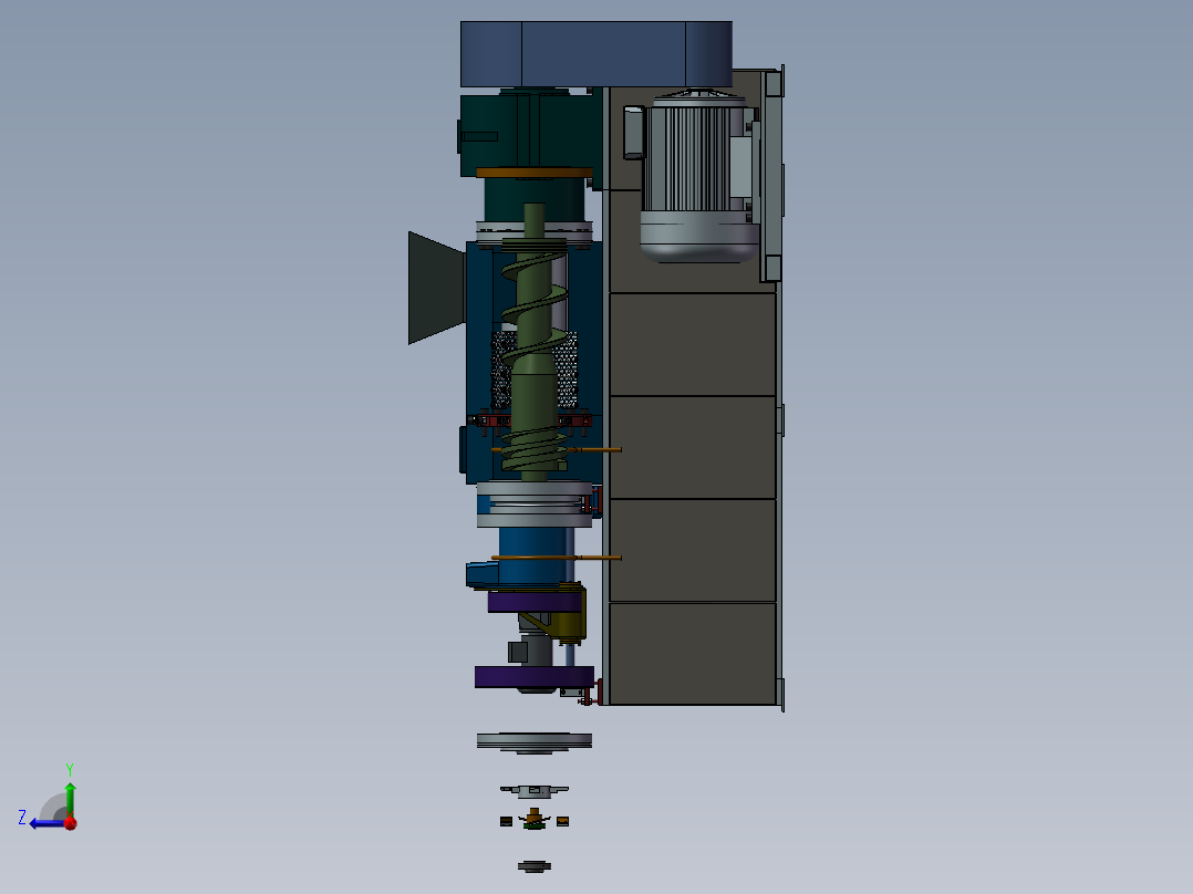 颗粒加工机右视图