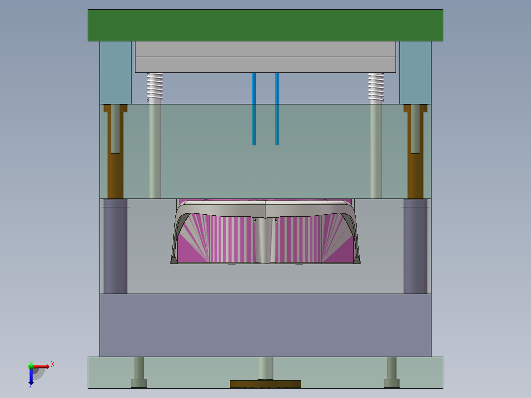 Q176-塑料簸箕注塑模具设计【三维SolidWorks】俯视图