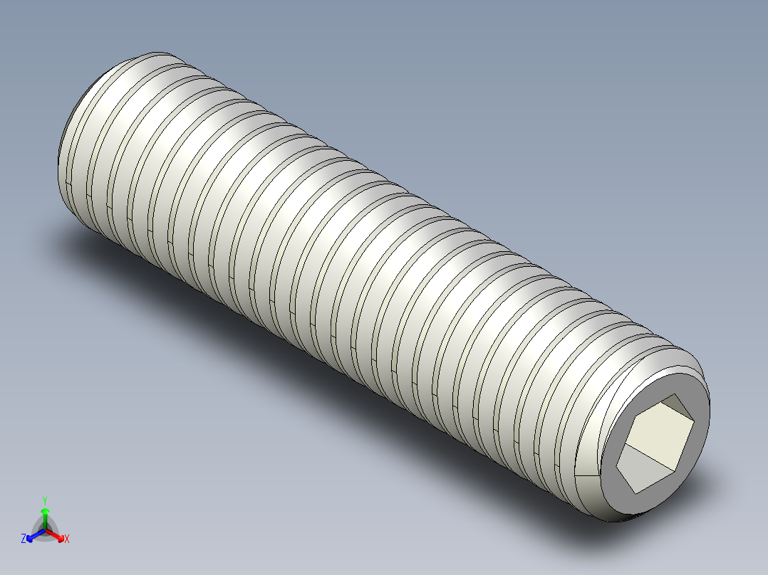 DIN 913-ISO 4026 固定螺钉-M10 L=40.STEP正等轴测图