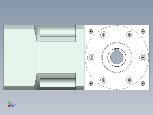 换向器PW90双孔 PLX90-L1 19-70-90-M6.stp左视缩略图