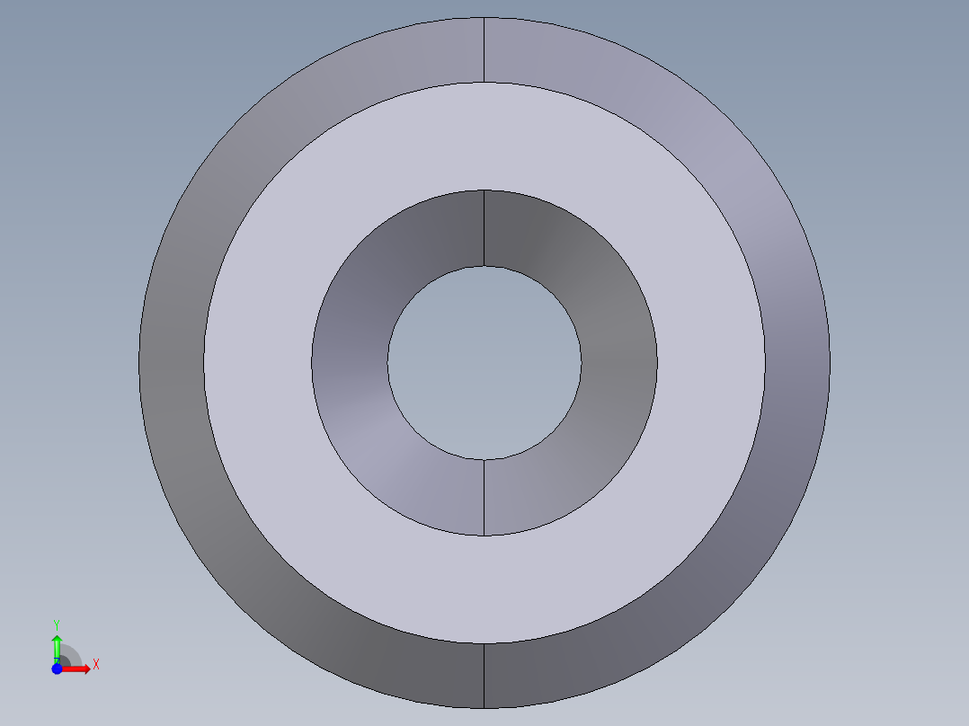 軸端華司2227-3D多系列多零件图纸模型前视图