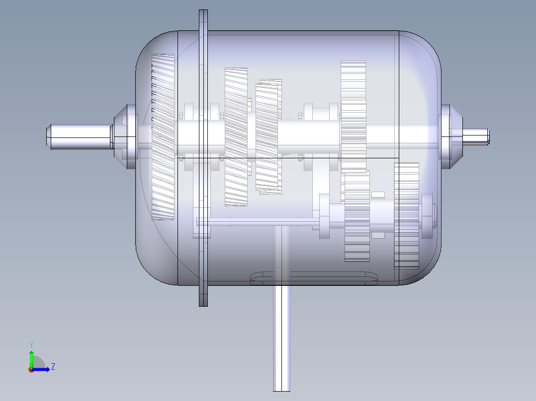 三轴四档变速器catia1027603左视图