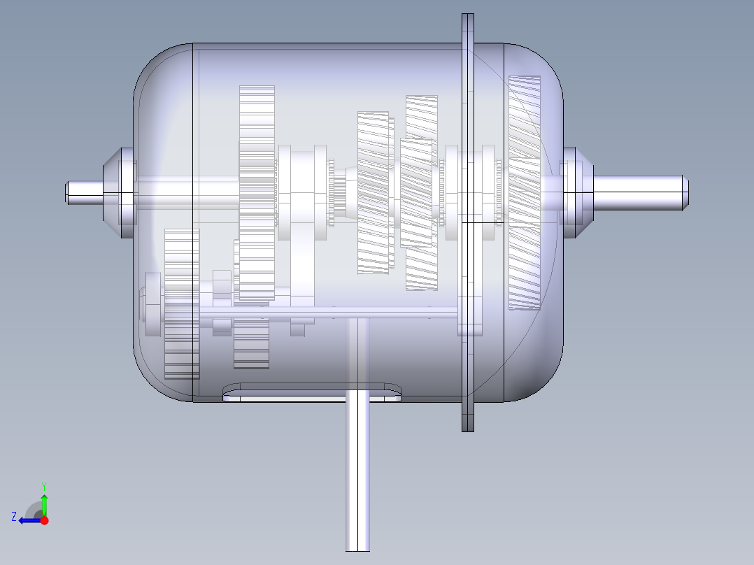 三轴四档变速器catia1027603右视图