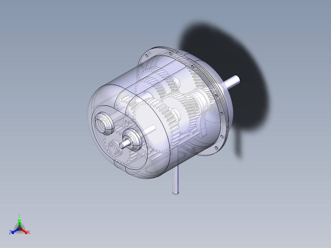三轴四档变速器catia1027603正等轴测图