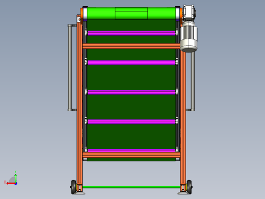 40x80型材框架倾斜皮带输送机3D数模图纸 STEP格式后视缩略图