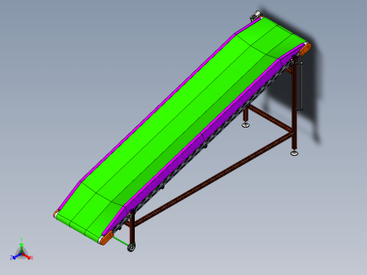 40x80型材框架倾斜皮带输送机3D数模图纸 STEP格式正等轴测缩略图